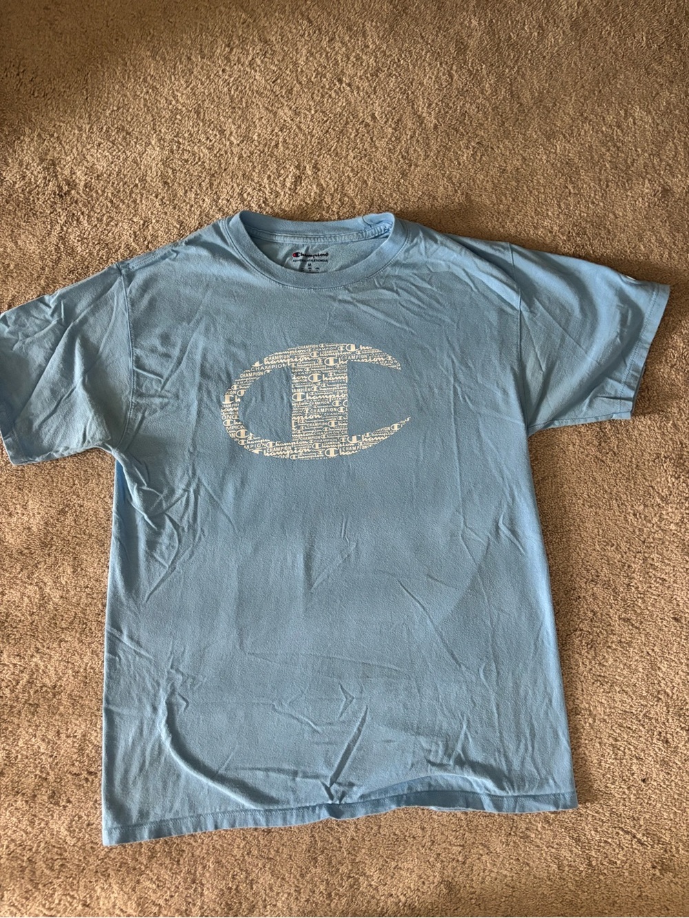 Champion Light Blue Short Sleeve Logo Tee - Picture 1 of 2